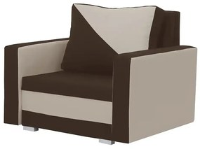 Fotel rozkładany z funkcją spania ASTO1 Ciemny brąz/Beżowy