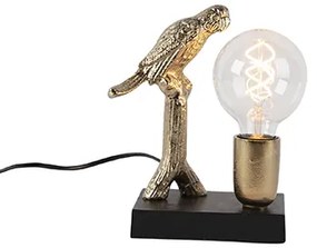 Lampa stołowa art deco czarno-złota 23 cm - Pajaro ArtDeco Oswietlenie wewnetrzne