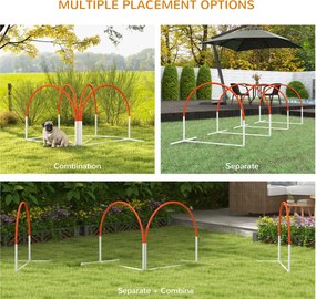 PawHut Zestaw do Agility dla Psów, 4-częściowy, w zestawie torba, Plastik, 89x69x99 cm, Biały+Pomarańczowy