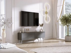 Szafka RTV: Antracyt, Chromowane nogi, 140 x 52 x 32 cm