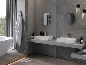 Mexen Loft lustro łazienkowe okragłe 40 cm, rama inox - 9850-040-040-000-10