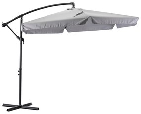 Parasol Ogrodowy Składany AKRON 300 cm Jasny Szary Regulowany Na Taras