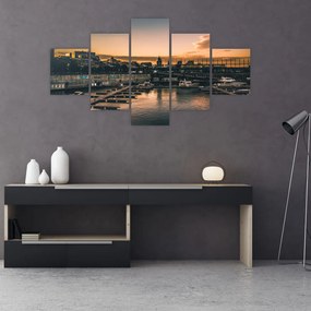 Obraz - miasto portowe (125x70 cm)