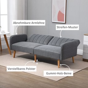 HOMCOM Sofa rozkładana z funkcją spania 173x75x73 cm nowoczesna kanapa | Aosom PL