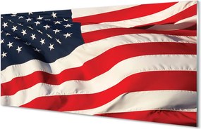 Szkło do Kuchni na Ścianę Flaga USA w Detalu