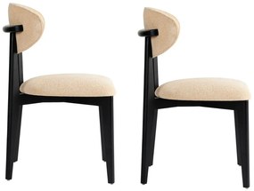 Zestaw krzeseł do jadalni Lionte Beige and Black,2 szt.