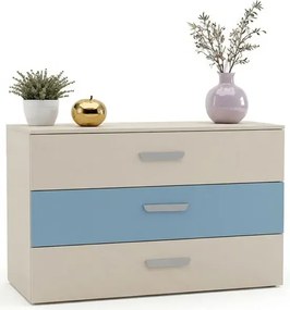 Komoda z szufladami do pokoju chłopca kaszmir + niebieski F2-H13