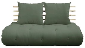 Sofa rozkładana z zielonym obiciem Karup Design Shin Sano Natural/Olive Green