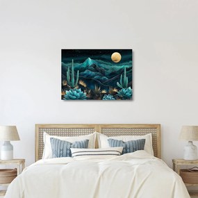 Obraz na szkle - Turkusowa noc (70x50 cm)