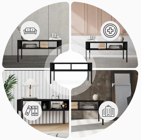 Stolik kawowy prostokątny czarny MATTEO 900 x 450 x 450 mm