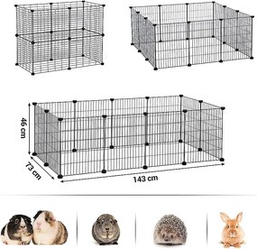 Składany kojec dla zwierząt Valora w kolorze czarnym – wybieg dla małych zwierząt