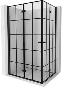 Mexen Mist-F Duo kabina prysznicowa składana lewa 95 x 70 cm, czarna kratka, czarna - 8A6-095L-070P-70-77