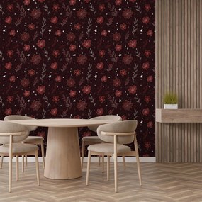 Fototapeta - Bordowy wzór (196x136 cm)