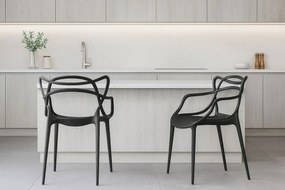 Czarne krzesło minimalistyczne do stołu - Riani 3X