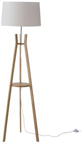 Lampa stojąca do salonu AVAL, klosz z materiału imitującego len, 153 cm