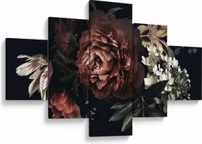 Obraz - Ciemne kwiaty (125x70 cm)