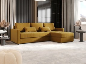 BEDANTE narożnik MOS L BIS Itaka 33 pomarańczowy prawa z funkcją spania sofa w kształcie litery L z pojemnikiem na pościel sofa do salonu kanapa sofa rozkładana