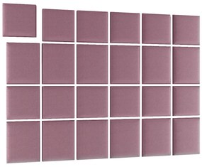 Zestaw 24 paneli tapicerowanych QUADRATTA 240x180 różowy ELTAP