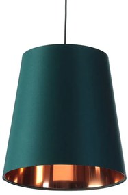 Zielona lampa wisząca stożek z wnętrzem rose gold - S403 Feso 3X