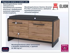 Szafka na buty z siedziskiem dąb wotan + czarny G4-N66