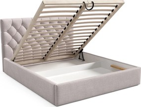 Jasnoszare łóżko tapicerowane z zagłówkiem 3 rozmiary R7-W73