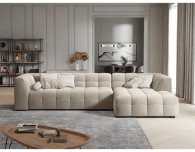 Beżowy aksamitny narożnik Windsor &amp; Co Sofas Vesta, prawostronny