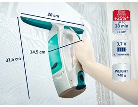 Leifheit Window Cleaner odkurzacz do okien 51003 + drążek 43 cm + mop do okien
