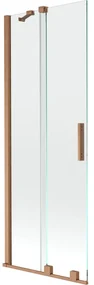 Mexen Velar parawan nawannowy 2-skrzydłowy rozsuwany 75 x 150 cm, transparent, miedź szczotkowana - 896-075-000-01-65