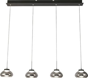 Arabella - Lampa wisząca Fabas Luce 4-punktowa - 32W LED - Nowoczesny design w kolorze przydymionym