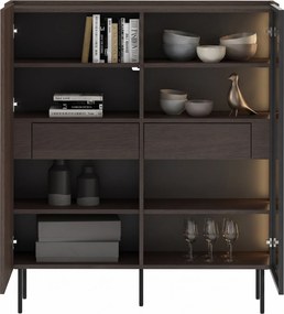 Witryna Dunari 120 cm dwudrzwiowa z ukrytymi szufladami - dąb dunin