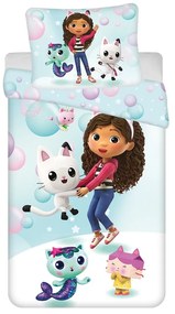 Pościel dziecięca jednoosobowa z mikrowłókna 140x200 cm Gabby's Dollhouse "bubbles" – Jerry Fabrics