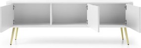ZURI Szafka RTV-168 biała | złote nogi