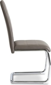 Krzesło Tapicerowane LOPEZ Szare Na Płozach Ekoskóra Nowoczesne