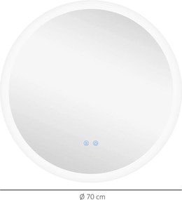 kleankin Lustro łazienkowe z oświetleniem LED Sensor dotykowy Funkcja przeciwparoobrazkowa