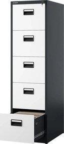 Metalowa szafka kartotekowa 46x62x163 cm Sara V005 biały/antracyt