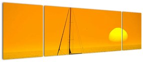 Obraz - Łódź na środku morza (170x50 cm)