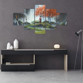 Obraz - Ilustracja przedstawiająca Ogród Mieczy (125x70 cm)