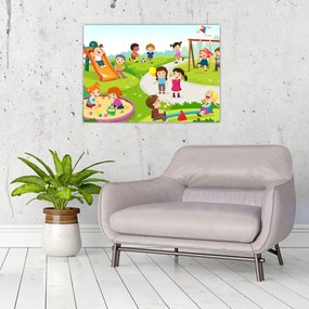 Obraz na szkle dziecięcych zabaw w piaskownicy (70x50 cm)