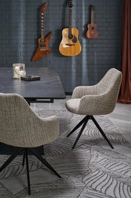 Stół rozkładany spiek czarny marmur/dąb złoty 160-200/90/76 cm VOLANT 160