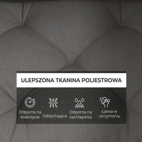 Outsunny Poduszki na palety, zestaw 3 sztuki, poduszki na ławki z ochroną UV, poduszki na meble ogrodowe, poduszki na taras, kolor ciemnoszary