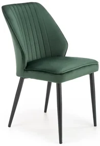 Krzesło tapicerowane K432 VELVET ciemnozielone HALMAR