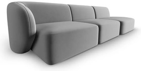 Szara aksamitna sofa lewostronna 311 cm Paolo – Milo Casa