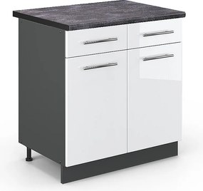 Szafka dolna do kuchni biały wysoki połysk 80x60x82 fame-line