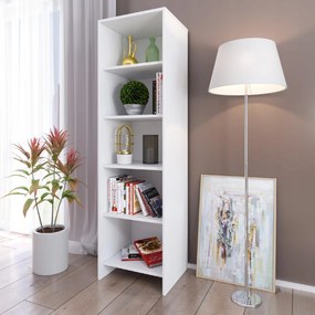 Regał do salonu biura regulowane półki kolor biały 44 cm