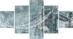 Obraz - Tower Bridge w chłodnych odcieniach (125x70 cm)