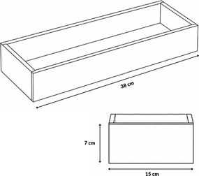 Organizer biurkowy bambusowy, 15 x 38 x 7 cm