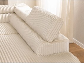 Beżowy sztruksowy narożnik (prawostronny/w kształcie litery L) Marbeya – Ropez