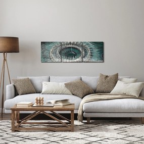 Obraz fontanny (z zegarem) (90x30 cm)