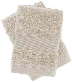 Beżowe bawełniane ręczniki frotte zestaw 2 szt. 30x30 cm Anti-Bacterial – Catherine Lansfield