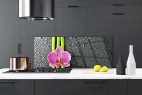 Panel Szklany Orientalny Bambus i Kwiaty